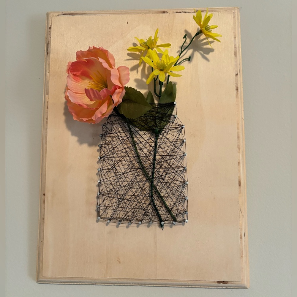 Floral String Art Wall Decor